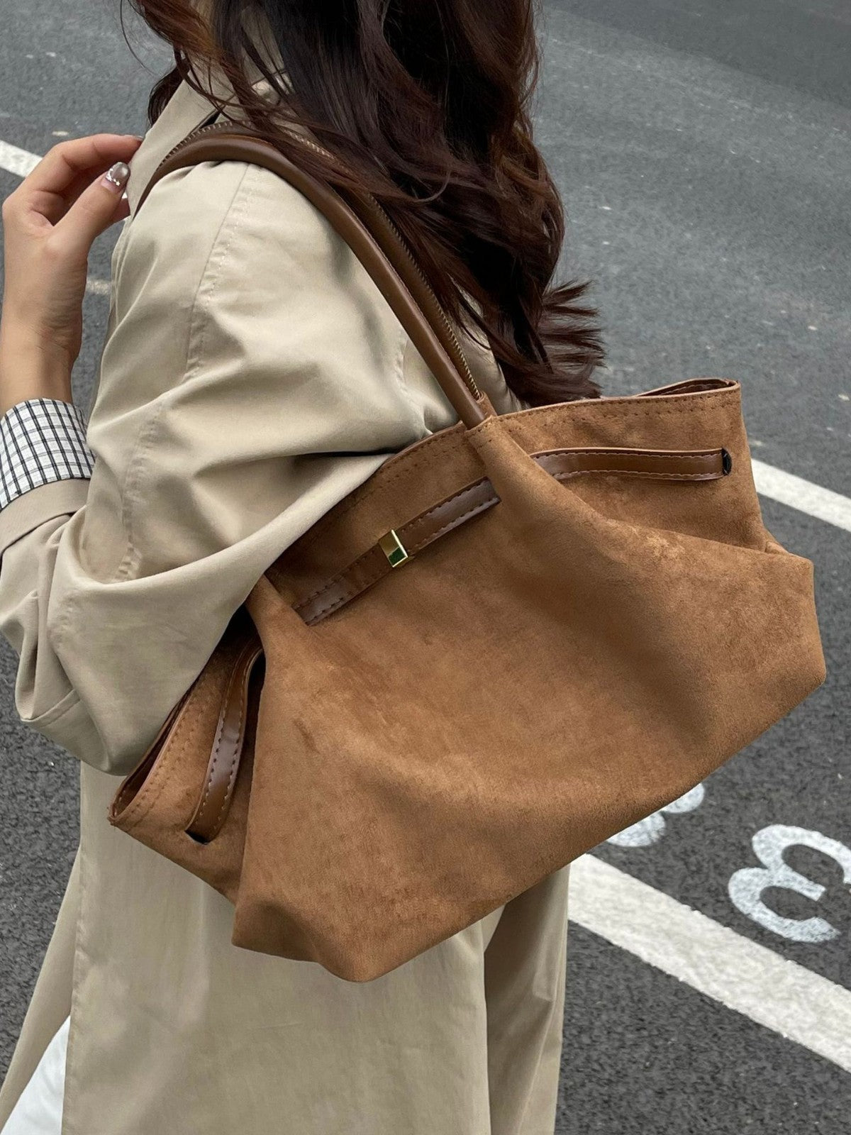 The Sofia Suede-Look Tote