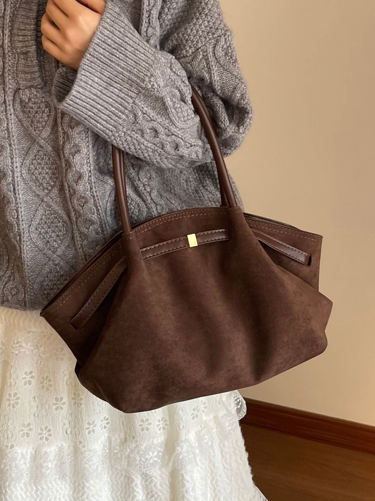 The Sofia Suede-Look Tote
