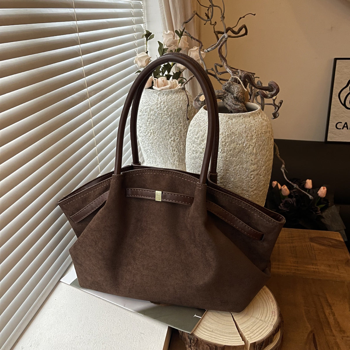 The Sofia Suede-Look Tote
