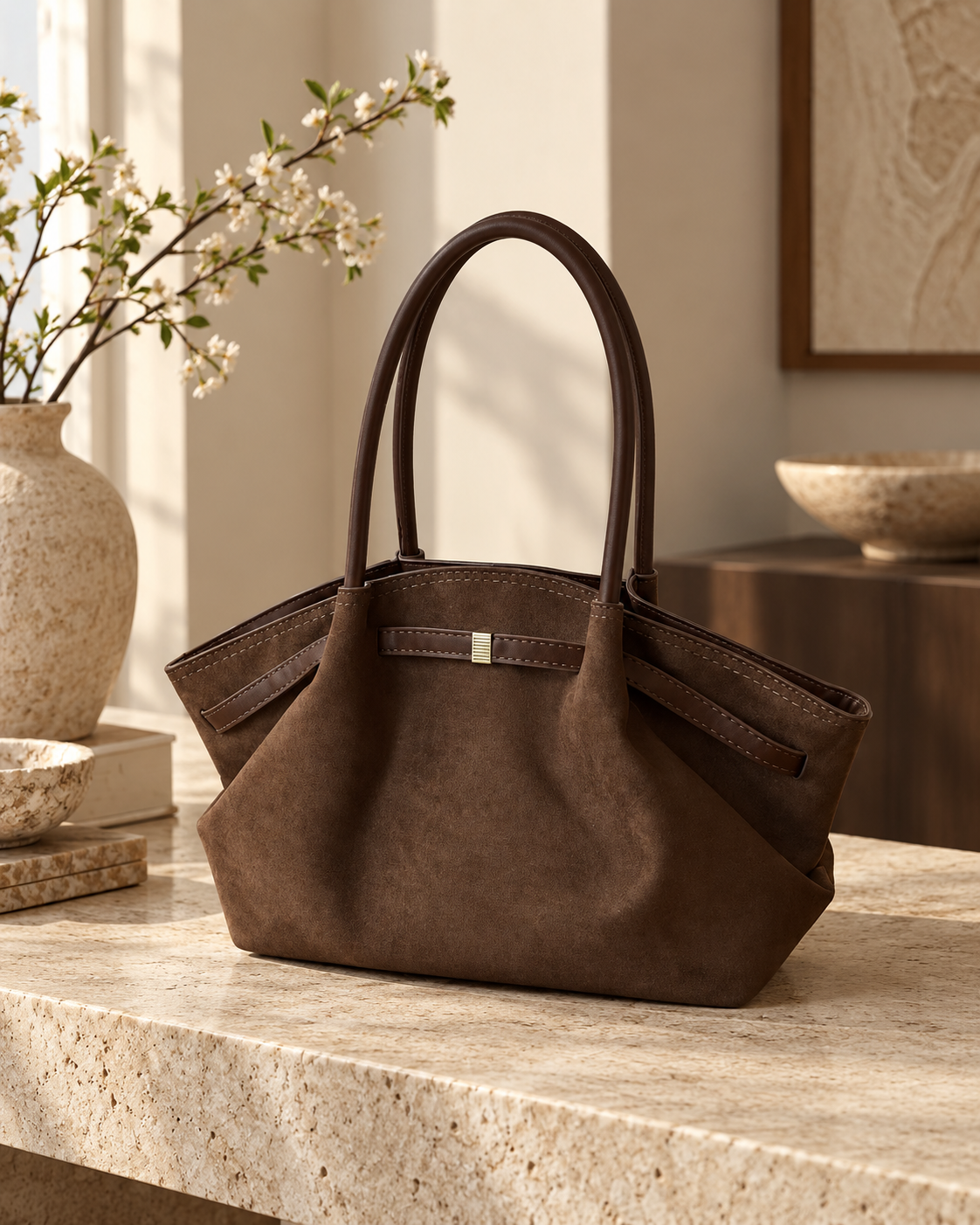The Sofia Suede-Look Tote