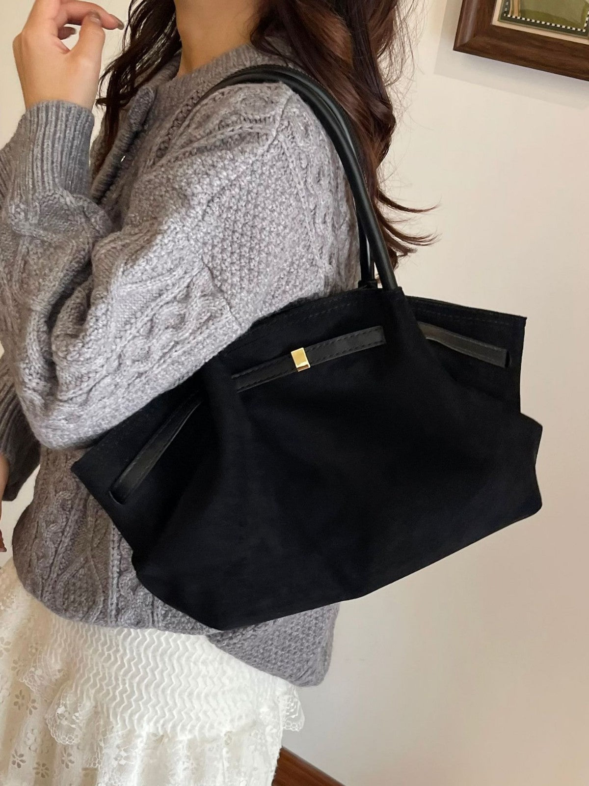 The Sofia Suede-Look Tote